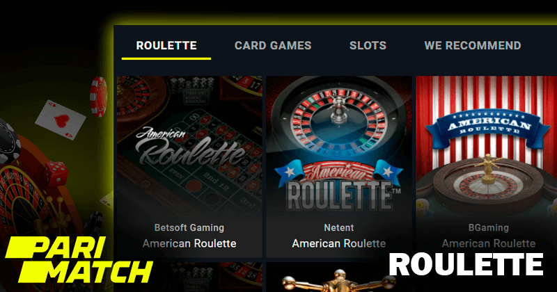 Zrzut ekranu z ruletką na stronie kasyna Pari Match i logo casino
