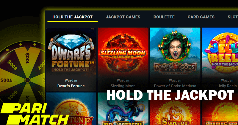 Zrzut ekranu gry z jackpotem na stronie kasyna Pari Match i logo casino