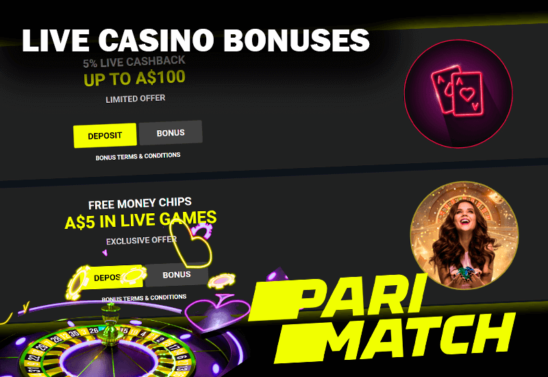 Gologram kasynowej ruletki z żetonami pokerowymi i garniturami, zrzut ekranu bonusów kasyna na żywo na Pari Match i logo casino