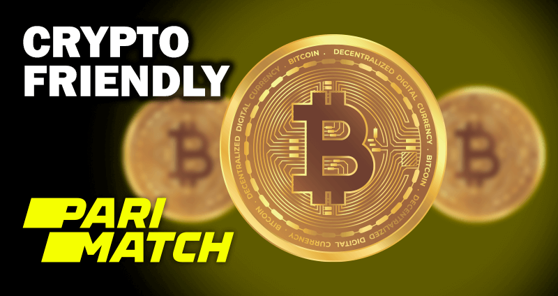 Moneta Bitcoin na tle dwóch rozmytych bitcoinów i logo casino